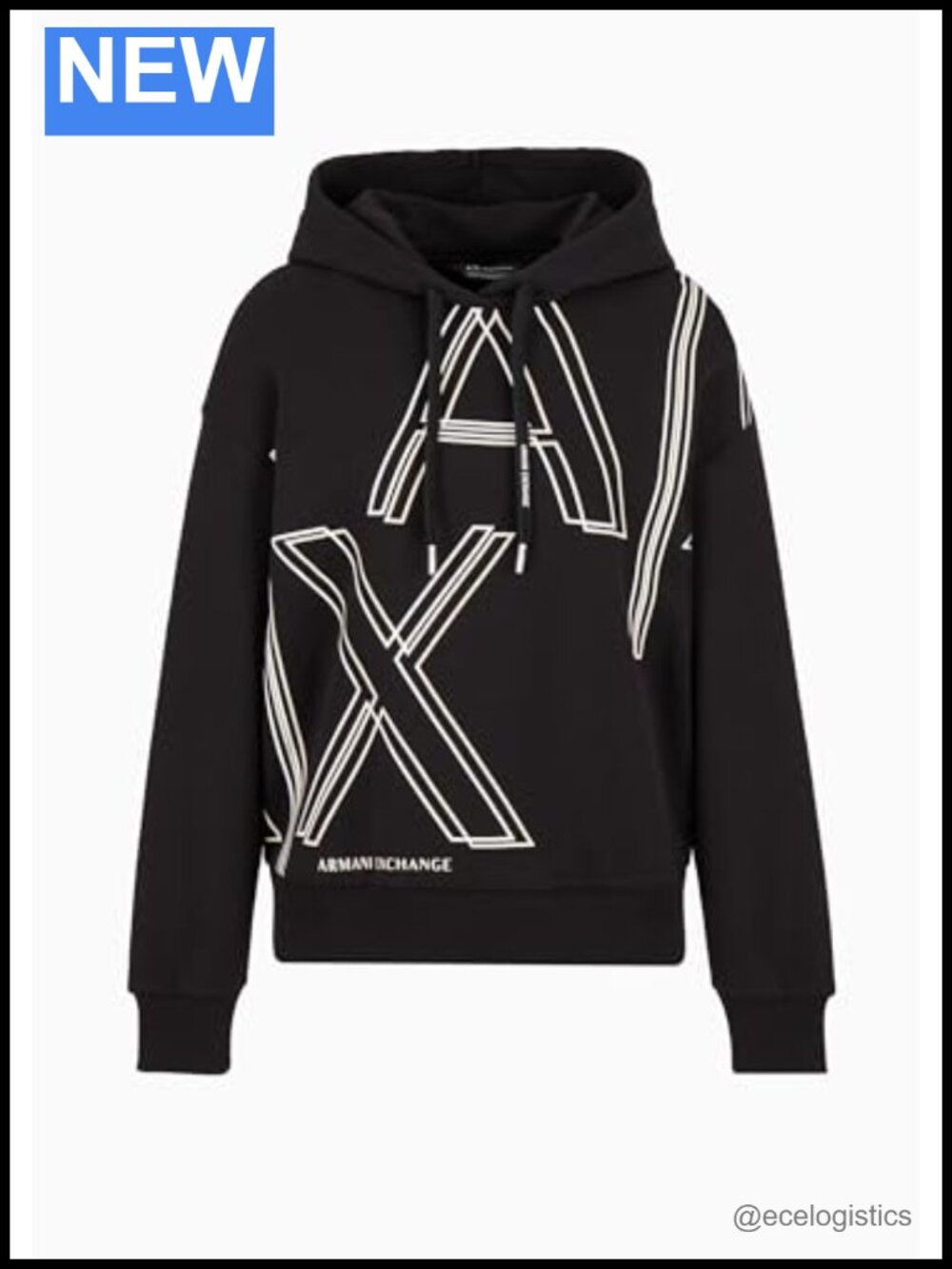 Armani Exchange Womens Long Sleeve Pullover Hoodie Sweatshirt Cotton